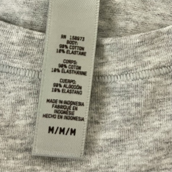 Skims Tshirt Womens Medium Light Heather Gray Jersey Slim Fit Short Sleeve Top - Picture 7 of 10